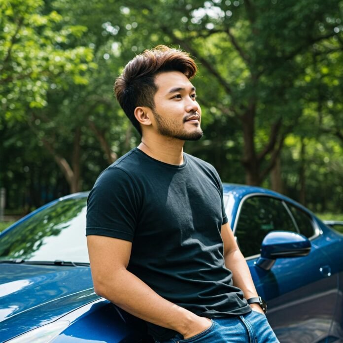 Confident Driver, Bright Car, Financial Freedom Image