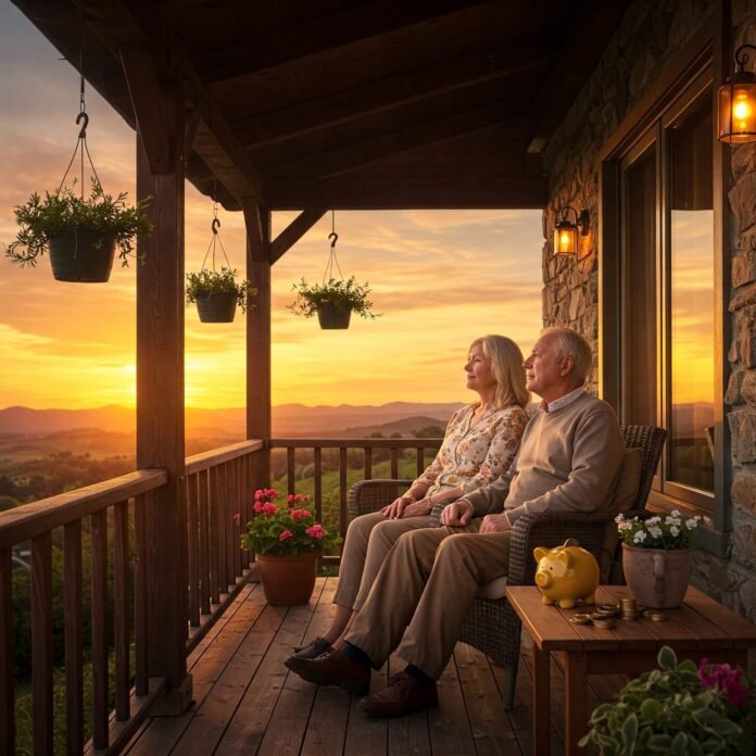 Retired Couple Sunset Serenity