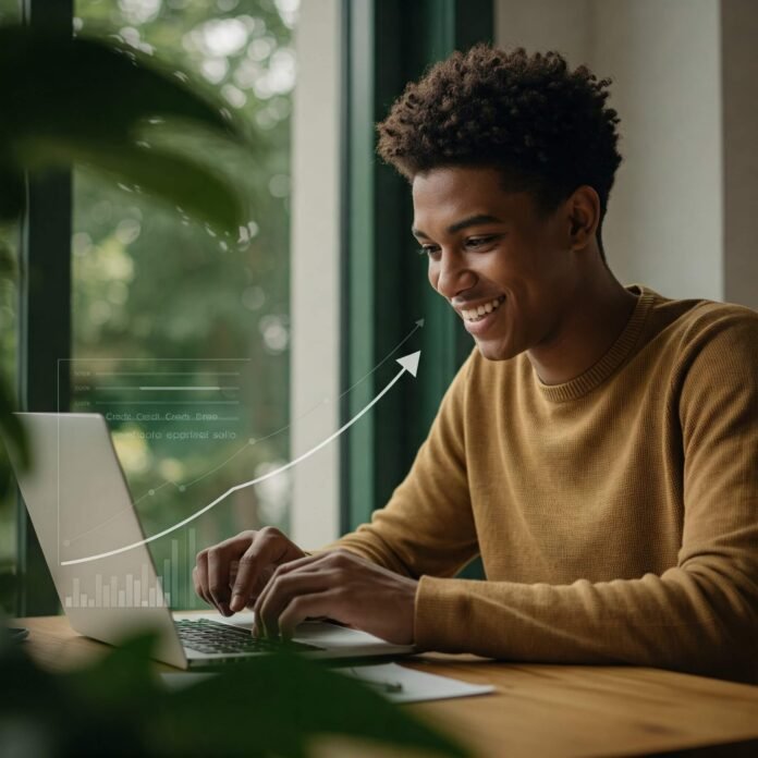 Financial Success: Young Adult Approved for Credit Card