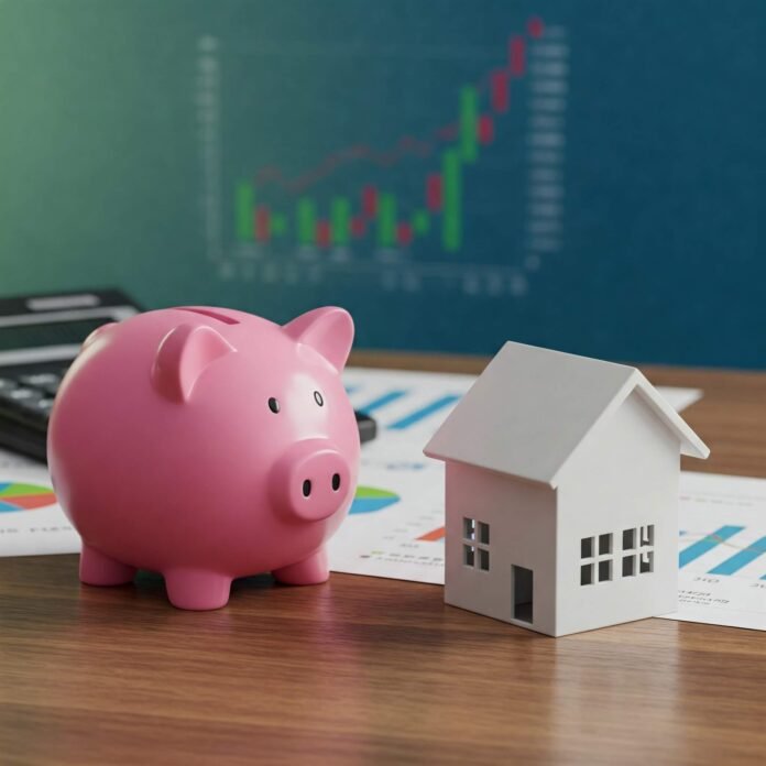 Piggy Bank & House: Saving for a Home