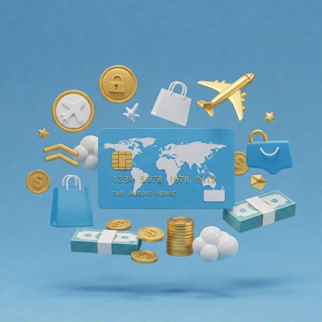 Rewards Card: Blue, Gold & White