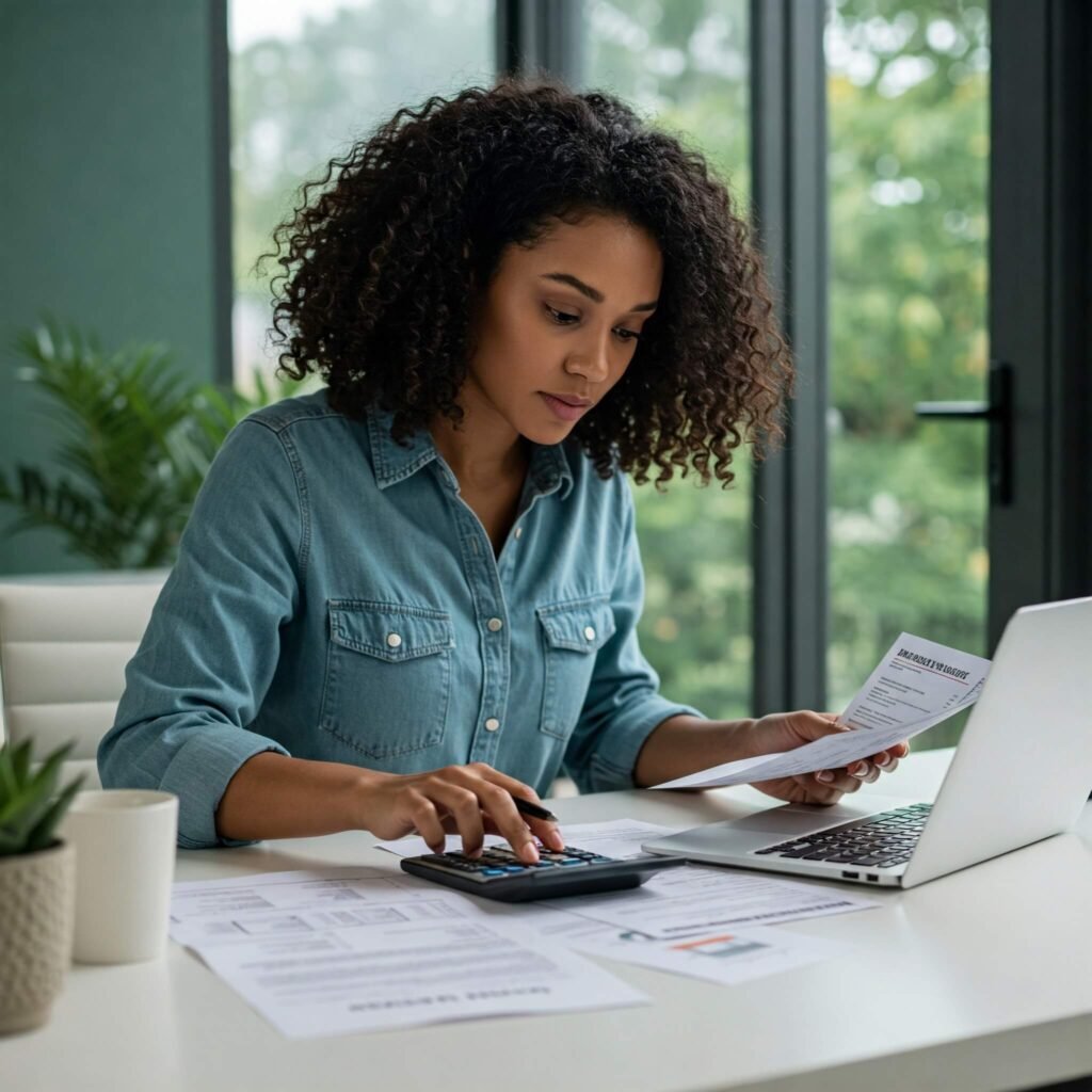 Homeowner Planning Finances with Mortgage Papers