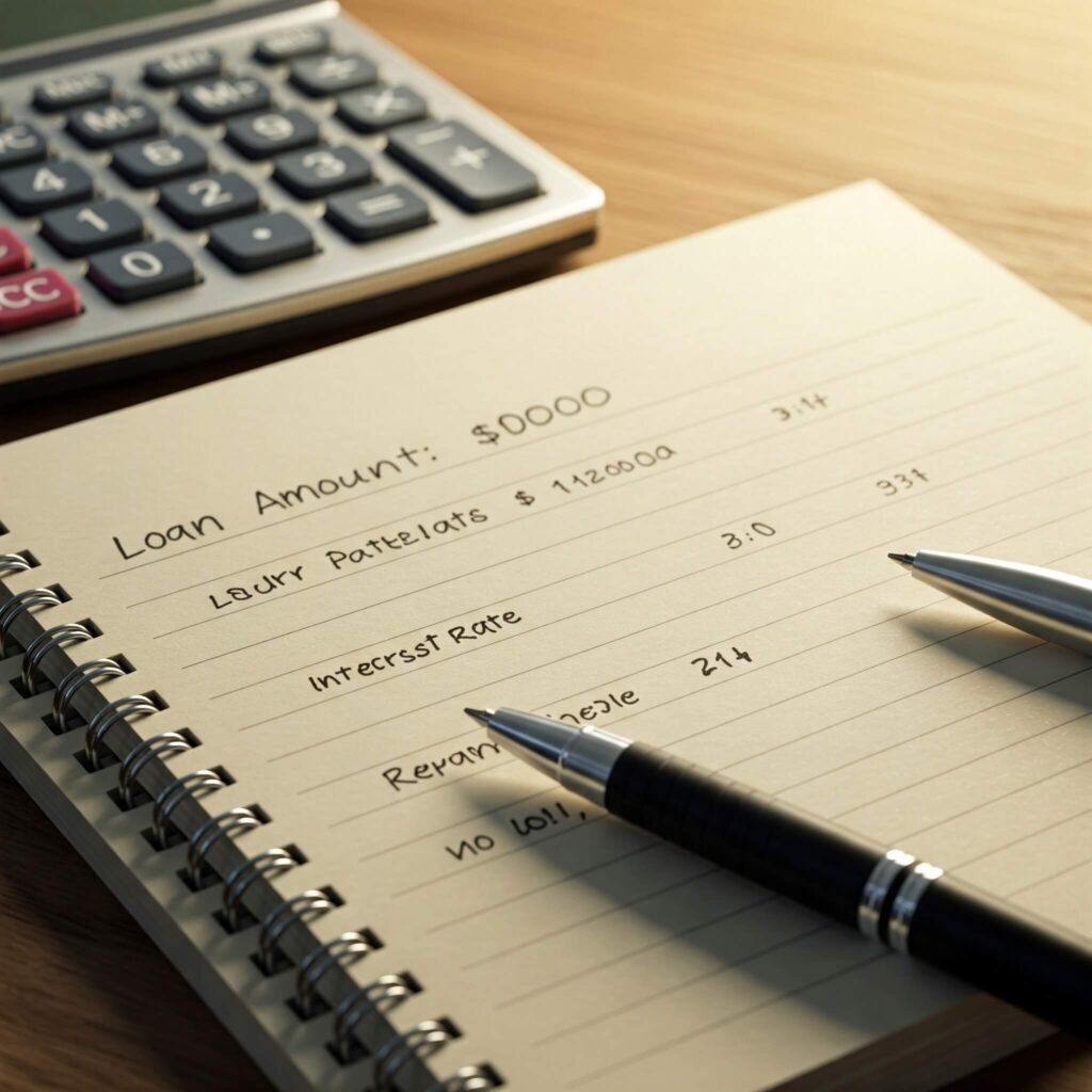 Loan Details: Calculate with Notepad
