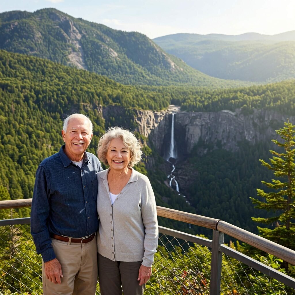 Scenic Vacation: Retired Couple's Joy
