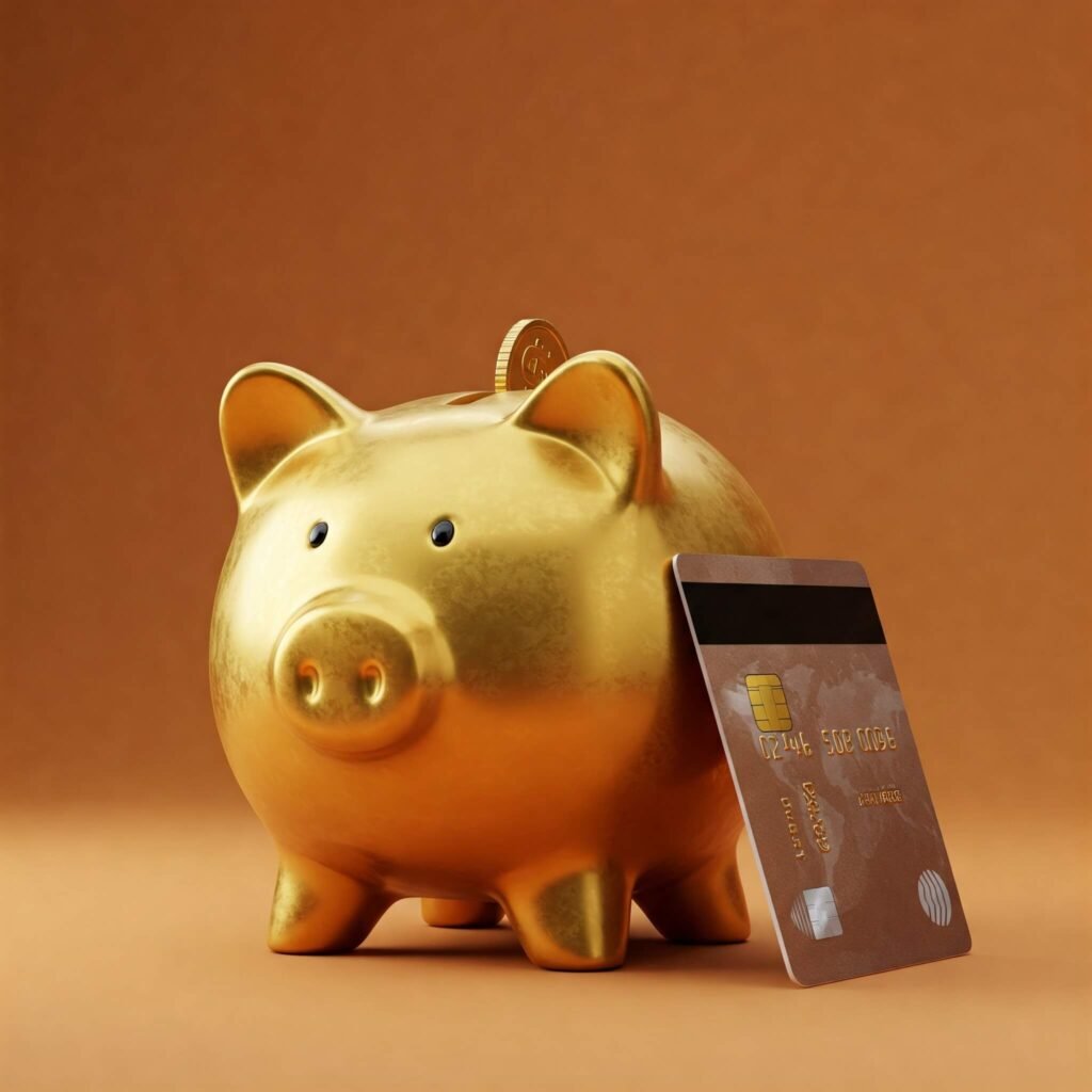 Piggy Bank & Credit Card: Save Securely