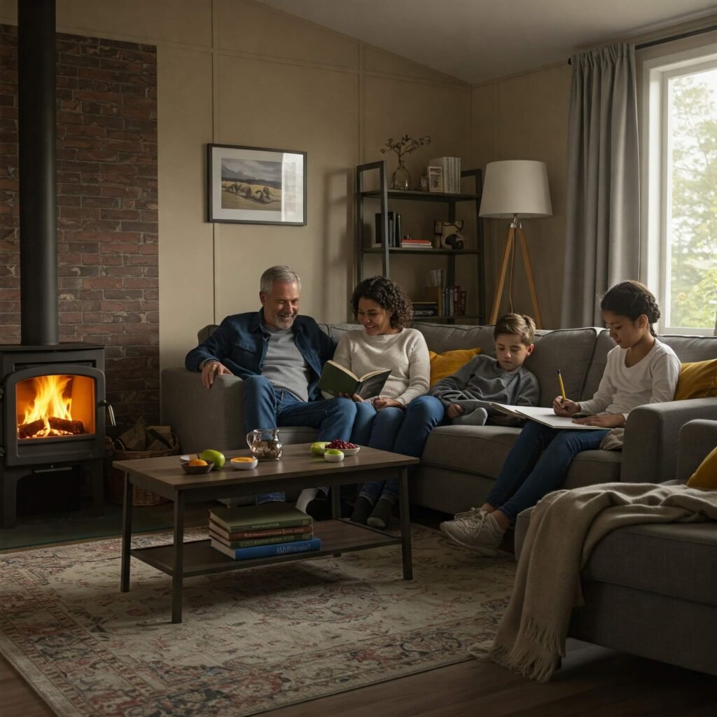 Family in Temporary Home - Comfort & Resilience