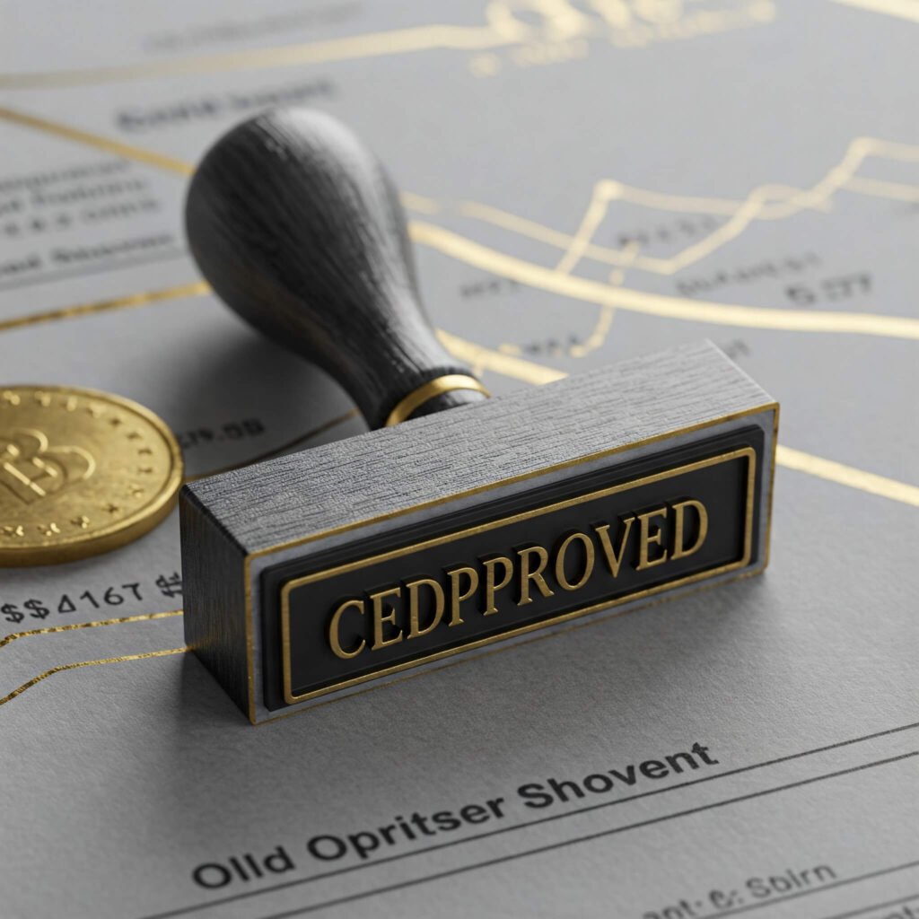 Credit Approved Stamp on Document
