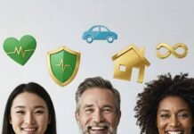 Understanding Different Types of Insurance Policies and Coverage Diverse Group Smiling with Insurance Icons
